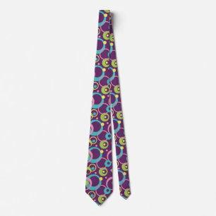 Funky Purple Circles Men's Neck Tie