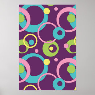 Funky Purple Circles Poster