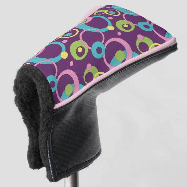 Funky Purple Circles Putter Cover (3/4 Front)