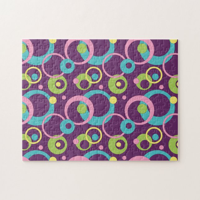 Funky Purple Circles Puzzle (Horizontal)