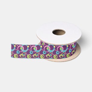 Funky Purple Circles Ribbon Satin Ribbon