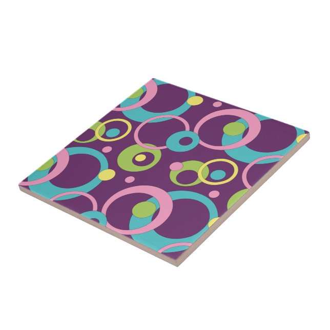 Funky Purple Circles Tile (Side)
