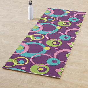 Funky Purple Circles Yoga Mat