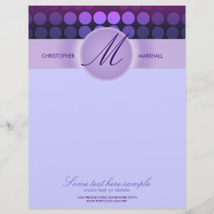 Funky Purple Disco Lights stationery Letterhead Design