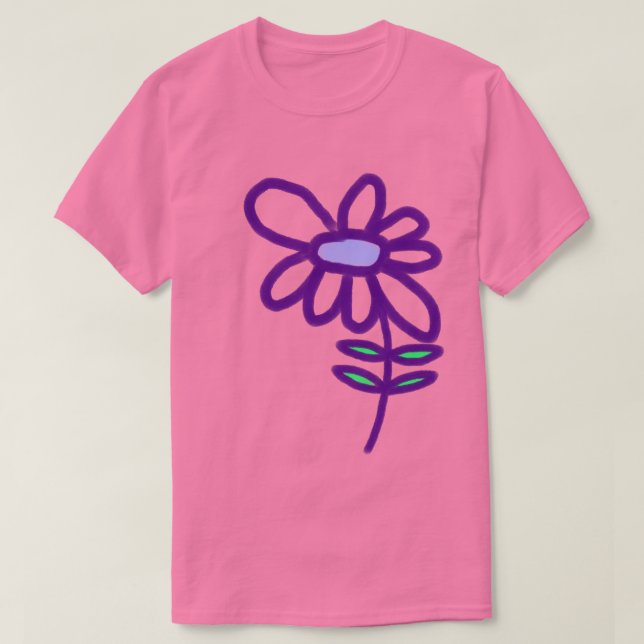 Funky Purple Flower T-Shirt (Design Front)