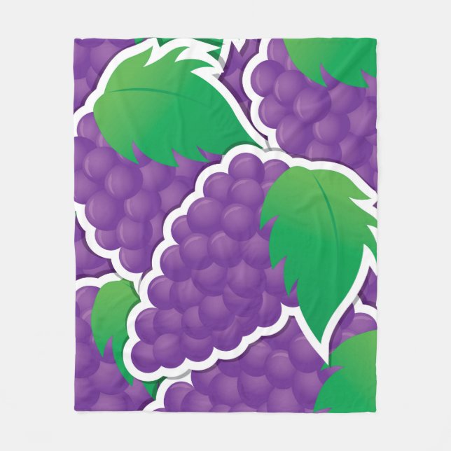 Funky purple grapes fleece blanket (Front)