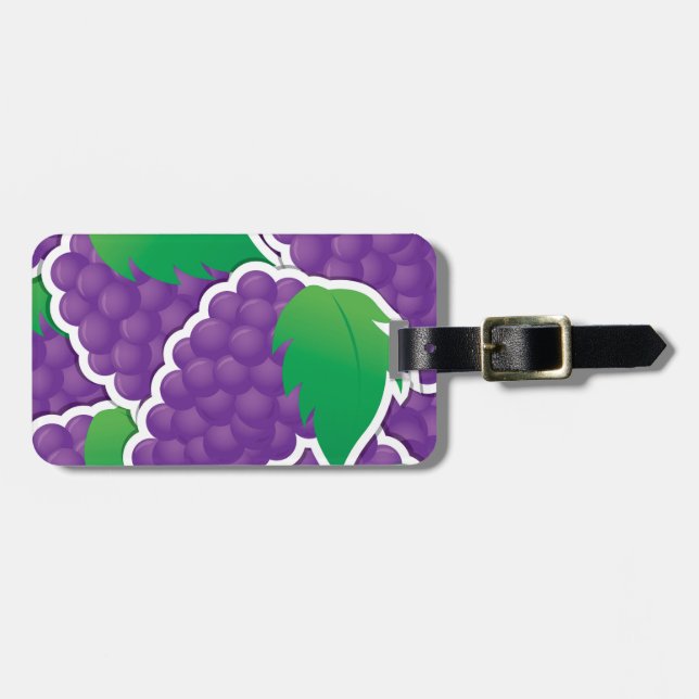 Funky purple grapes luggage tag (Front Horizontal)