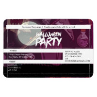 Funky Purple Halloween Spooky Party Ticket