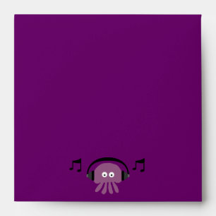 Funky Purple Jellyfish DJ Customisable Party Envelopes