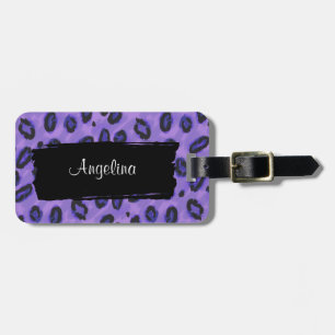 Funky Purple Leopard Luggage Identity Tag