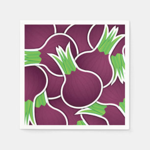 Funky purple onions napkin