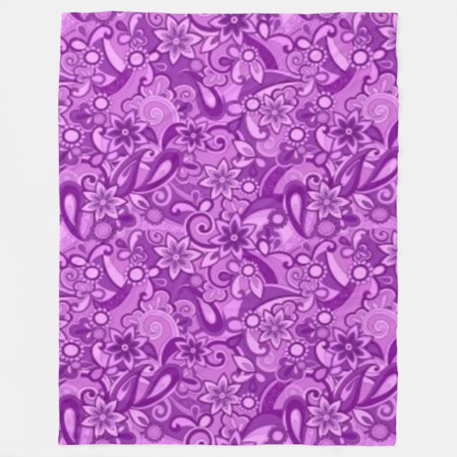 Funky Purple Pucci Fleece Blanket (Front)