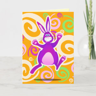 Funky rabbit, greeting card