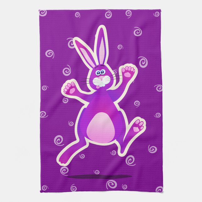 Funky rabbit, kitchen towel (Vertical)