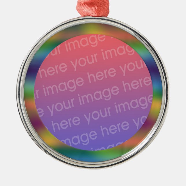 funky rainbow gradient photo frame metal tree decoration (Front)