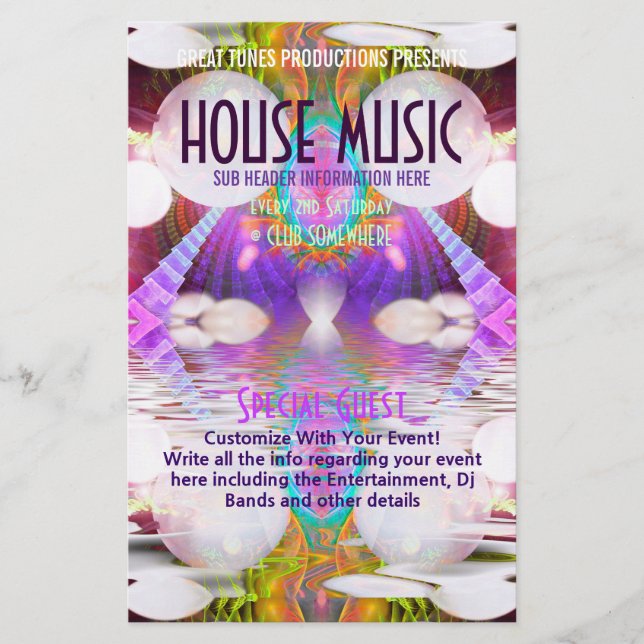 Funky Rainbow House Music Club Party Flyers (Front)