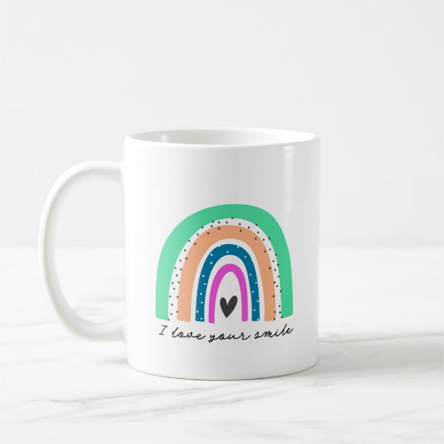 Funky Rainbow Love Coffee Mug (Left)