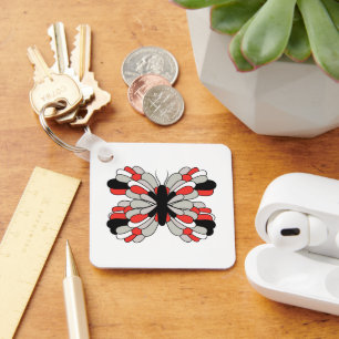 Funky Red and Black Butterfly Keychain