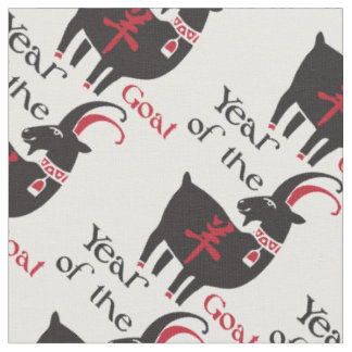 Funky Red and Black Year of the Goat Fabric