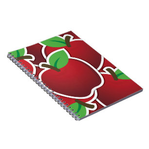Funky red apple notebook