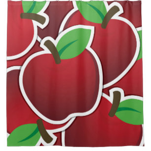 Funky red apples shower curtain