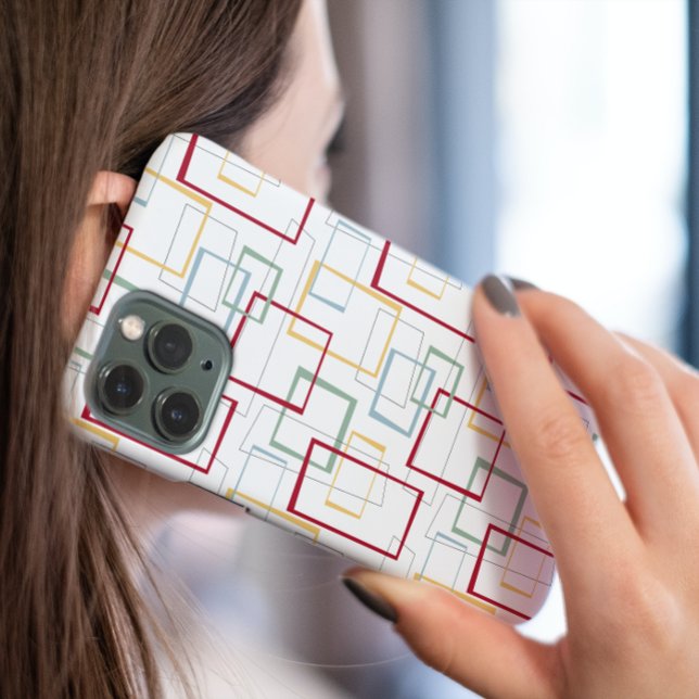 Funky Red Blue Green Yellow Squares Retro 1960s Case-Mate iPhone Case (Creator Uploaded)