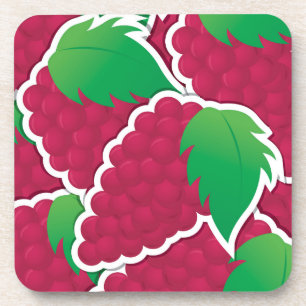 Funky red grapes coaster