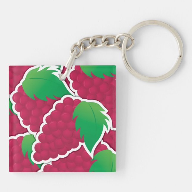 Funky red grapes key ring (Back)