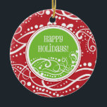 Funky Red & Green Swirl Christmas Ornaments<br><div class="desc">This fun and funky ornament can be totally personalised by you to make a wonderful holiday gift for anyone on your shopping list! ©Lindsay's Stamp Stuff</div>