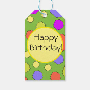 Funky retro 60's/70's themed circles gift tags
