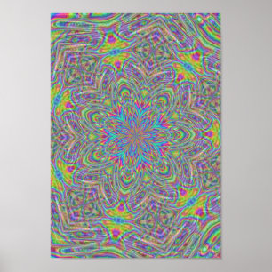 Funky Retro 60s Style Kaleidoscope Poster
