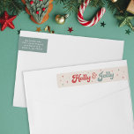 Funky Retro 70s Holly Jolly Christmas Wrap Around Label<br><div class="desc">A funky,  retro,  70 Christmas address label featuring the words "holly jolly" in a retro font.

The trendy typography will make this a popular choice.</div>
