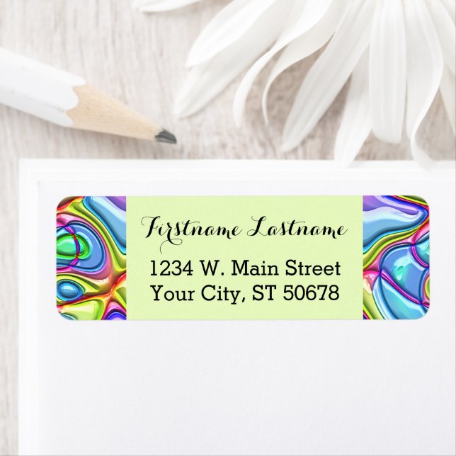 Funky Retro Abstract Colourful Swirl Waves Pattern (Insitu)