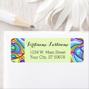 Funky Retro Abstract Colourful Swirl Waves Pattern