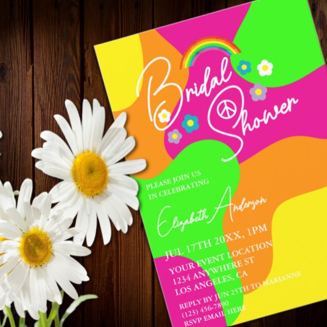 Funky Retro Bridal Shower Invitation (Creator Uploaded)