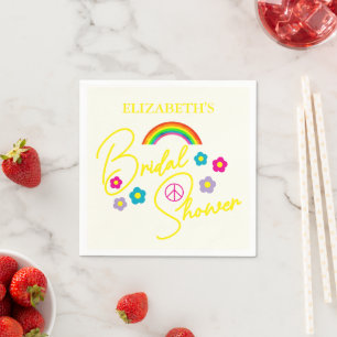 Funky Retro Bridal Shower Napkin