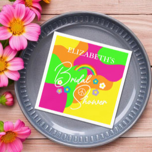 Funky Retro Bridal Shower Napkin