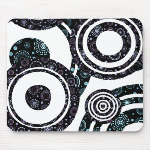 Funky Retro Circles Mouse Mat