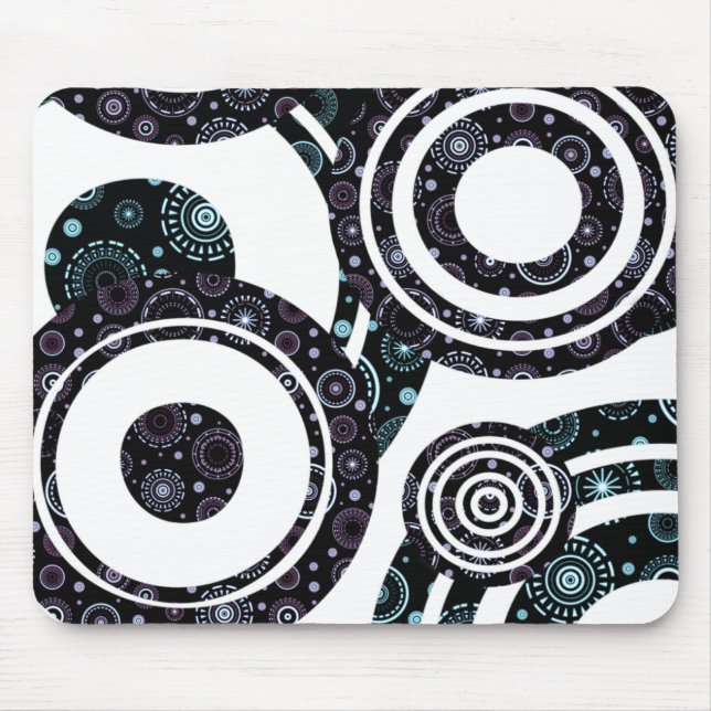 Funky Retro Circles Mouse Mat (Front)