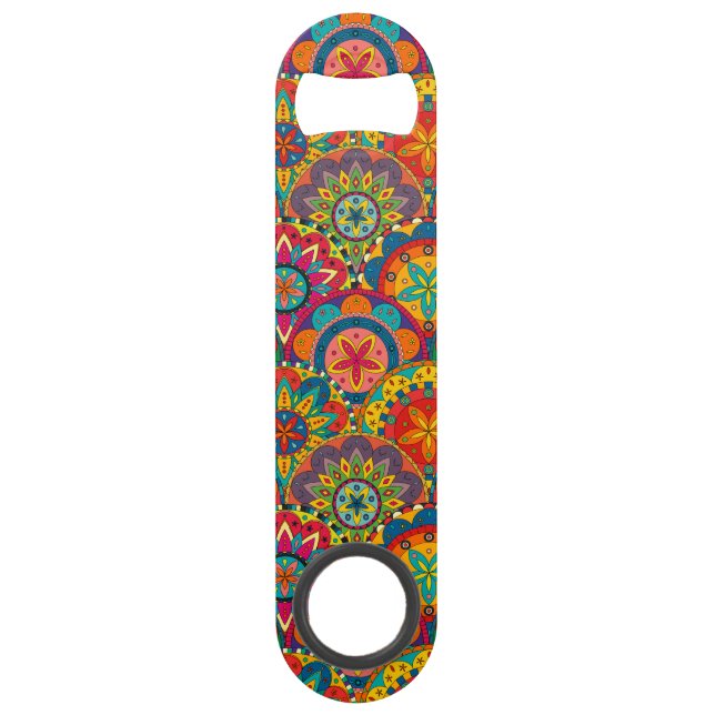 Funky Retro Colourful Mandala Pattern (Front)