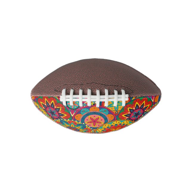 Funky Retro Colourful Mandala Pattern American Football (Front)
