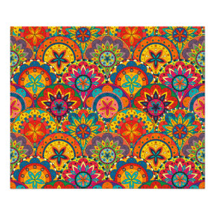 Funky Retro Colourful Mandala Pattern Photo Print