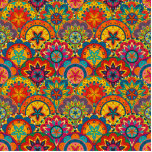 Funky Retro Colourful Mandala Pattern Photo Sculpture Magnet<br><div class="desc">Decorative funky colourful bohemian retro mandala flowers vintage pattern.</div>