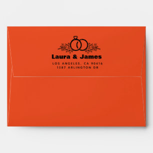 funky retro colourful trendy wedding envelope