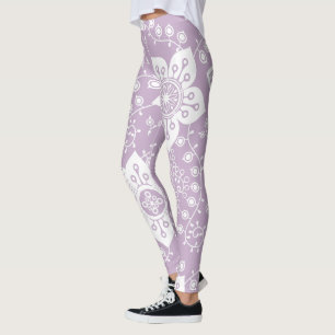 Funky Retro Cool Modern Flowers Art Pattern Leggings