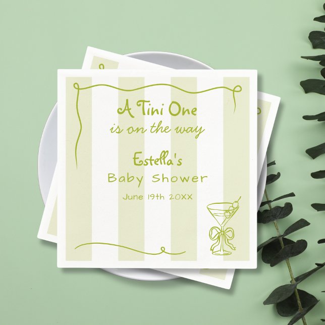 Funky Retro Doodle Dirty Martini Baby Shower Napkin (Creator Uploaded)