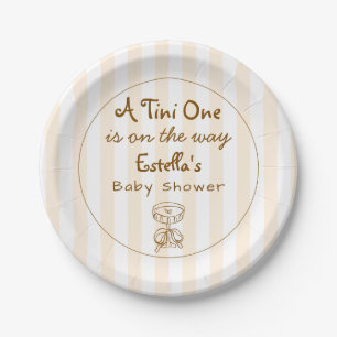 Funky Retro Doodle Espresso Martini Baby Shower Paper Plate