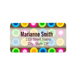Funky Retro Dots Label
