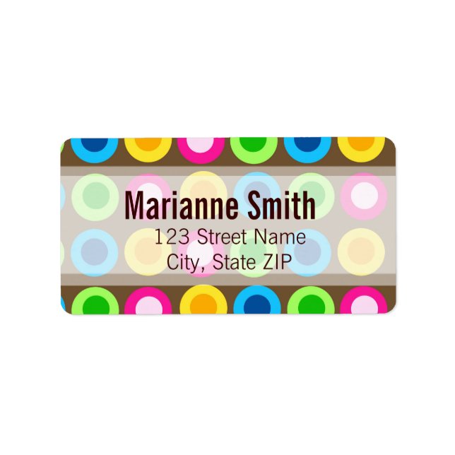 Funky Retro Dots Label (Front)