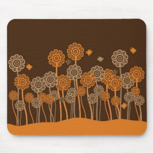 Funky retro garden mouse mat
